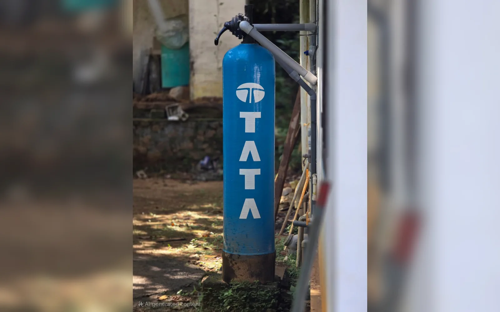 Single-vessel water-treatment installation
