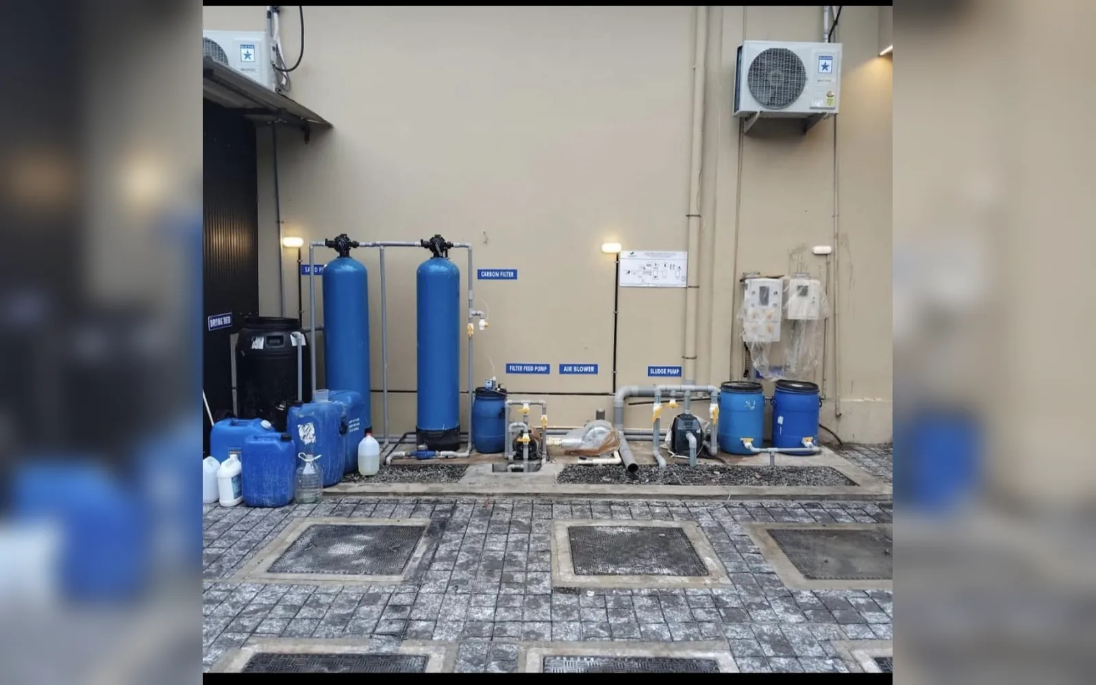 Industrial treatment plant installation